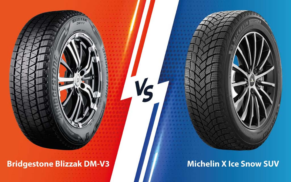 Порівняння зимової гуми Bridgestone Blizzak DM-V3 та Michelin X Ice Snow SUV